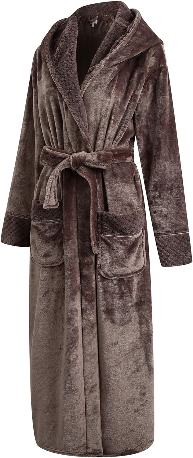 Richie House Women's Plush Soft Warm Fleece Bathrobe Robe RH1591