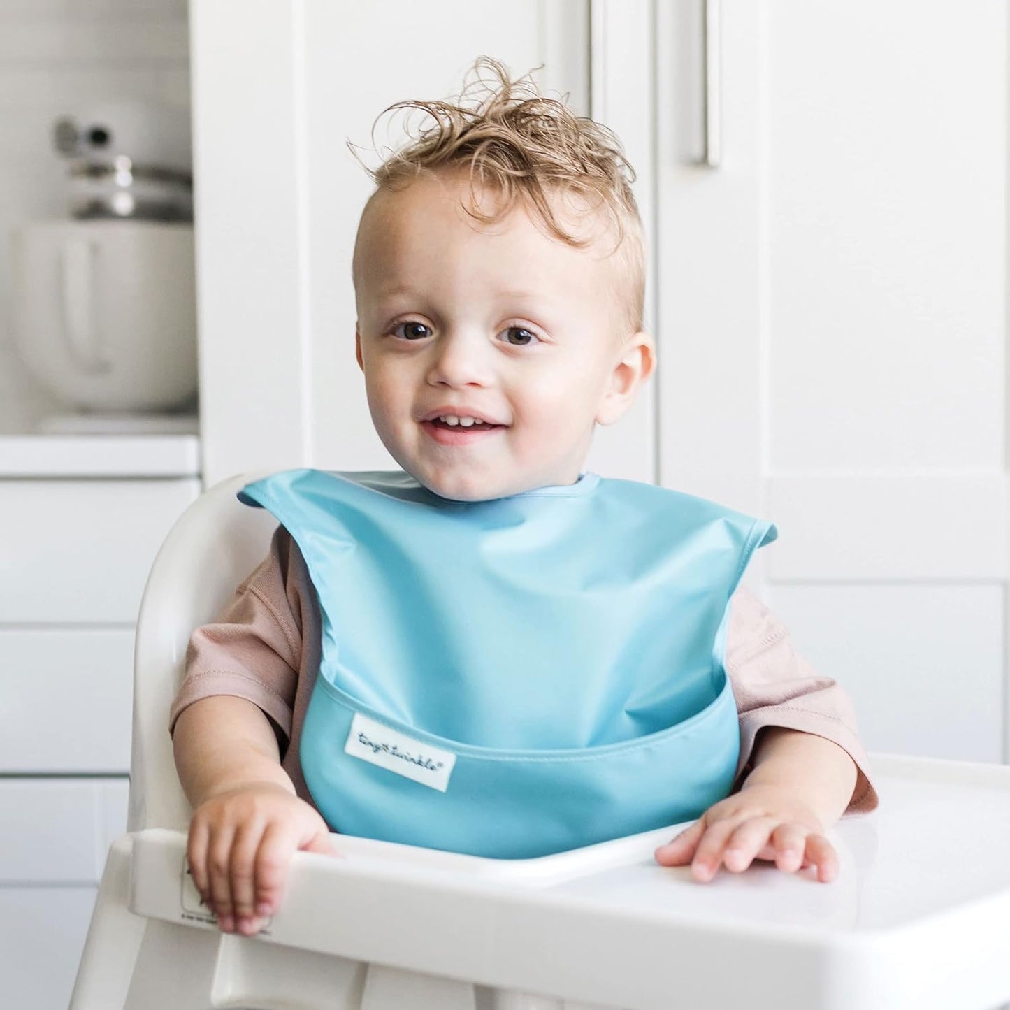 Tiny Twinkle Mess-Proof Baby Bib - Waterproof Bib for Baby Boy or Girl - PFAS, PVC, BPA, Phthalate Free - Baby Food Bibs