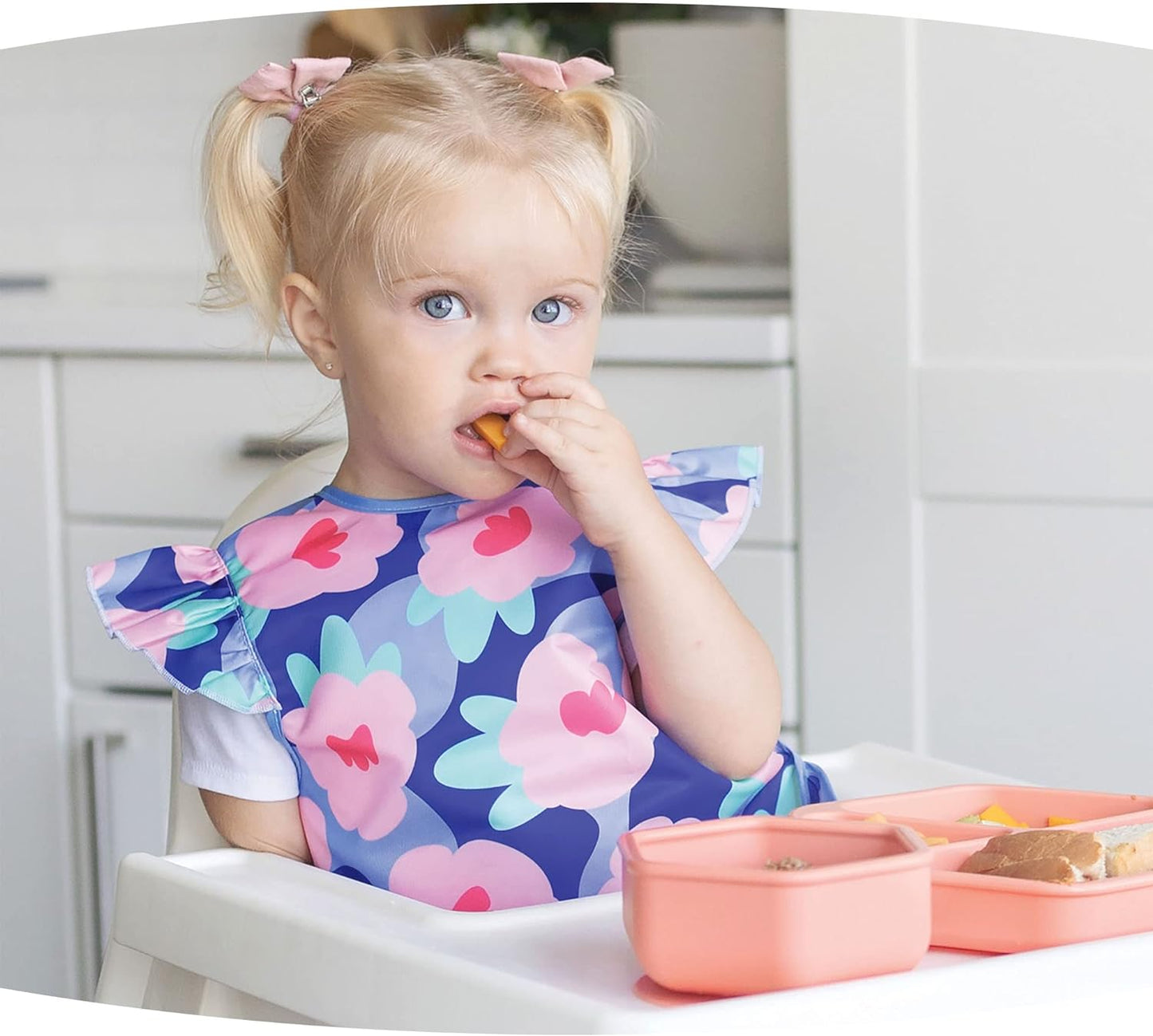 Tiny Twinkle Mess Proof Baby Bib - Waterproof Toddler and Baby Apron Bib - Machine Washable - PFAS and BPA Free