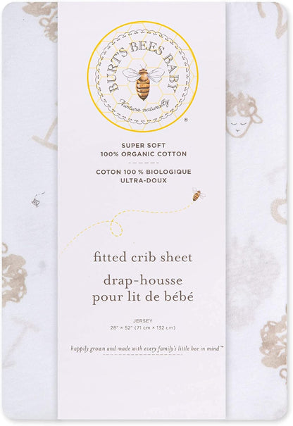 Burt's Bees Baby - Fitted Crib Sheet, Boys & Unisex 100% Organic Cotton Crib Sheet for Standard Crib and Toddler Mattresses (Hello Moon!) 28x52 Inch (Pack of 1)