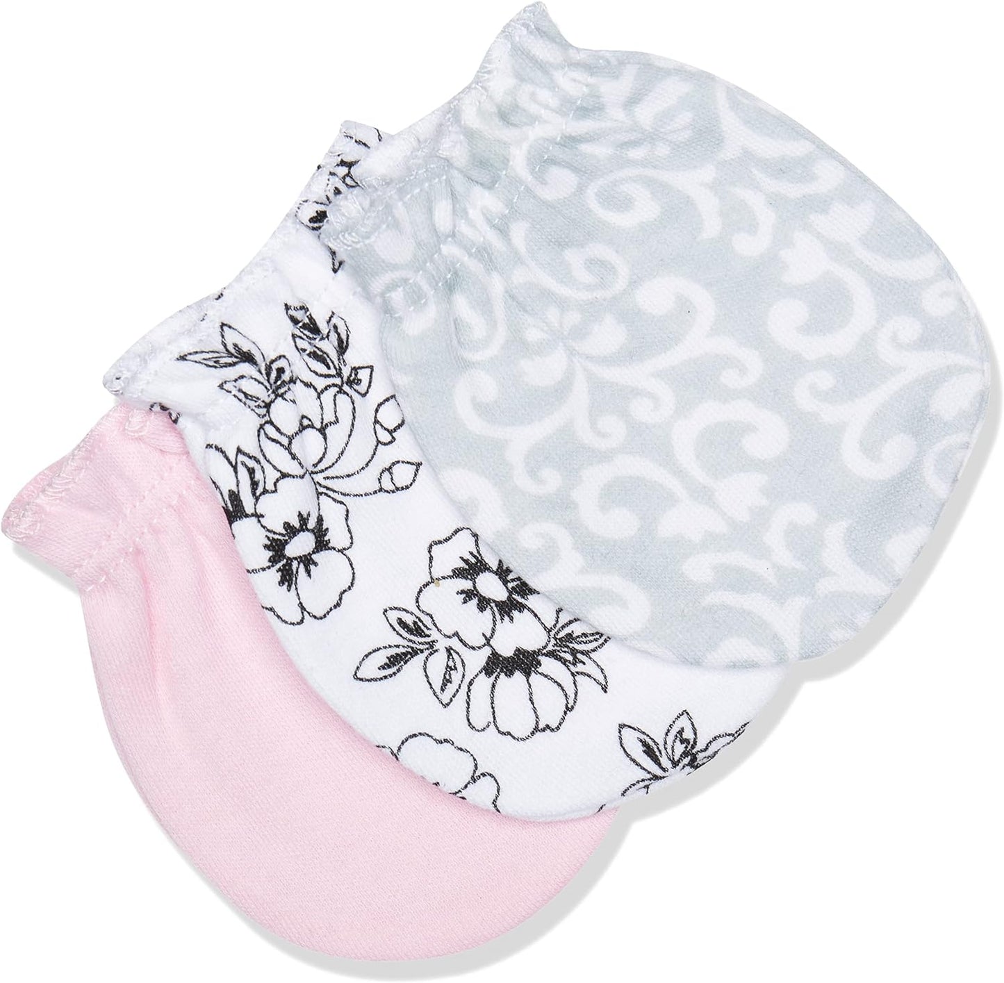 Hudson Baby Baby Girls' Cotton Headband and Scratch Mitten Set