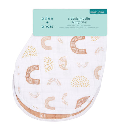 aden + anais Burpy Bib, 100% Cotton Muslin, Soft Absorbent 4 Layers, Multi-Use Burp Cloth and Bib, 22.5" X 11", 2 Pack, Trail Bloom Llamas