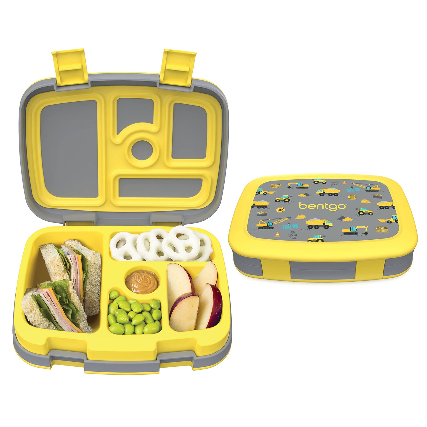 Bentgo® Kids Prints Leak-Proof, 5-Compartment Bento-Style Kids Lunch Box - Ideal Portion Sizes for Ages 3 to 7 - BPA-Free, Dishwasher Safe, Food-Safe Materials - 2023 Collection (Friendly Skies)…