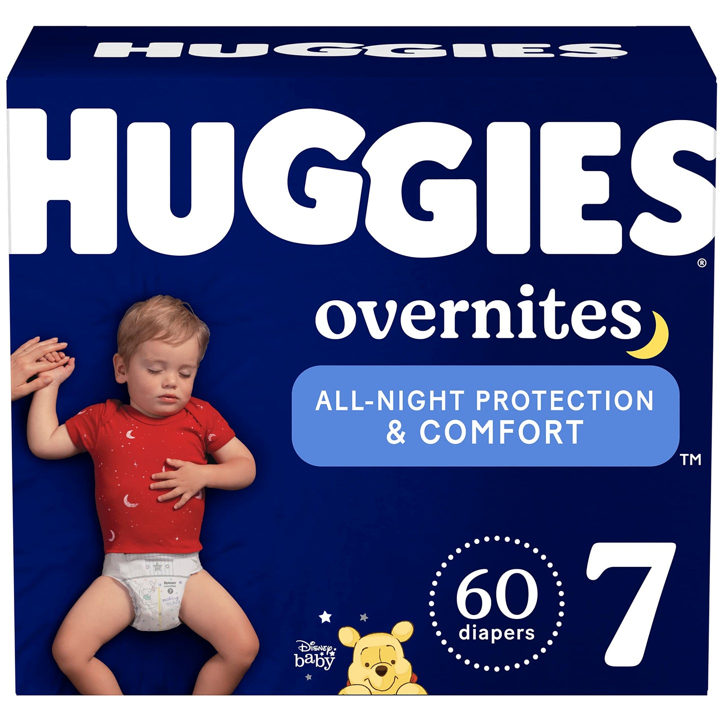 Huggies Overnites Size 3 Overnight Diapers (16-28 lbs), 132 Ct (2 Packs of 66), Packaging May Vary