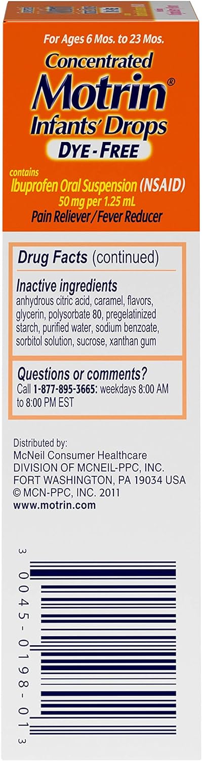 Motrin Infants Concentrated Liquid Medicine Drops with Ibuprofen, Berry, 1 fl. oz