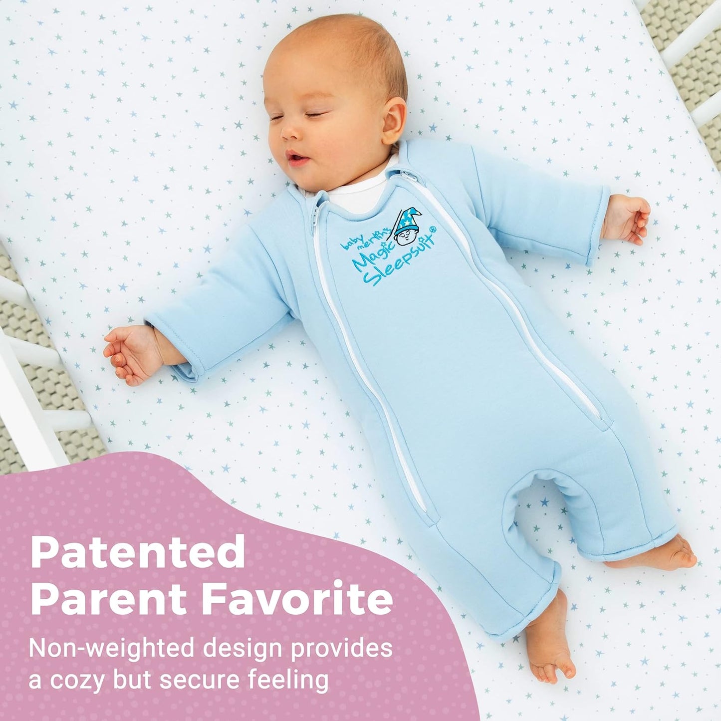 Baby Merlin's Magic Sleepsuit - 100% Cotton Baby Transition Swaddle - Baby Sleep Suit - Sage Green - 3-6 Months