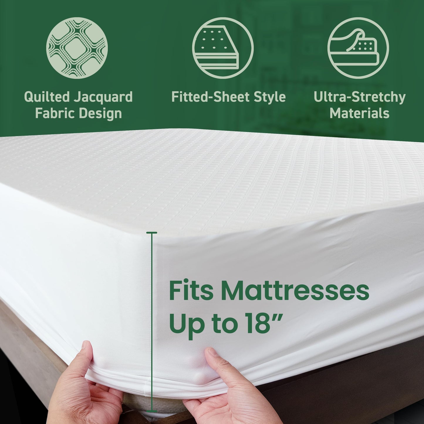 SafeRest 100% Waterproof Twin Size Mattress Protector - Fitted with Stretchable Pockets - Machine Washable Cotton Mattress Cover for Bed - Perfect Bedding Airbnb Essentials for Hosts