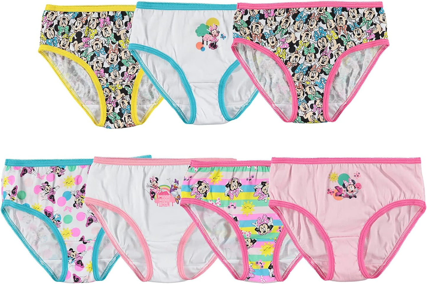 Disney Girls' Minnie Mouse Underwear Multipacks with Assorted Prints in Sizes 2/3t, 4t, 4, 6, 8 and 10