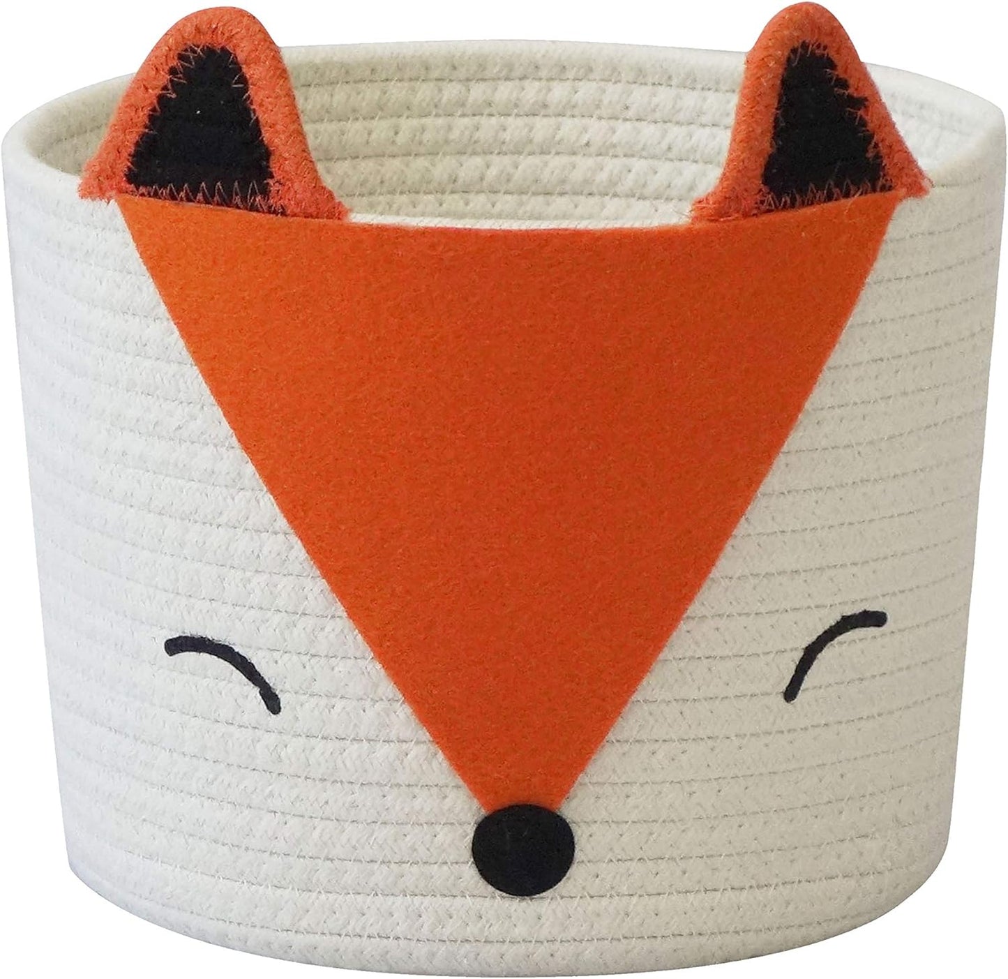 T&T Homewares Orange Fox Storage Basket - Medium, Multipurpose for Baby Diapers, Laundry, Kids Room, Dog/Cat Toys - Ideal for Woodland Nursery Decor & Organizing