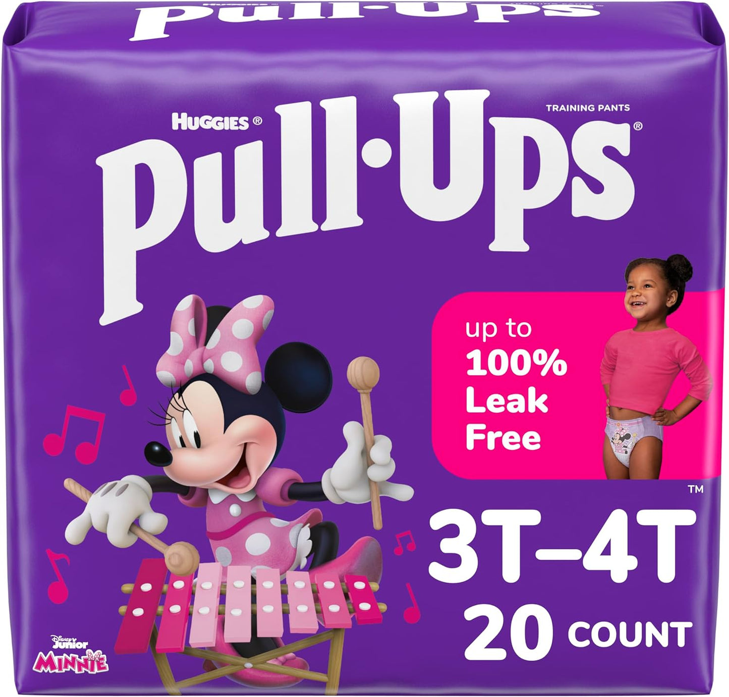 Pull-Ups Girls' Potty Training Pants, 2T-3T (16-34 lbs), 124 Count (4 packs of 31), Packaging May Vary