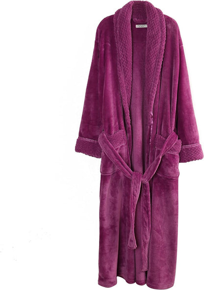 Richie House Women's Plush Soft Warm Fleece Bathrobe Robe RH1591