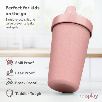 Re Play Made in USA 10 Oz. Sippy Cups for Toddlers (4-pack) Spill Proof Sippy Cup for 1+ Year Old - Dishwasher/Microwave Safe - Hard Spout Kids Cups with Lid 3.13" x 6.25" (Modern Mint)