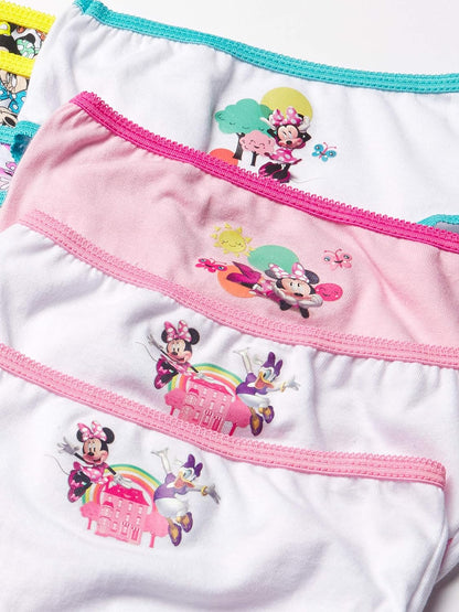 Disney Girls' Minnie Mouse Underwear Multipacks with Assorted Prints in Sizes 2/3t, 4t, 4, 6, 8 and 10