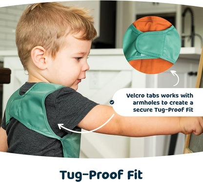 Tiny Twinkle Mess Proof Baby Bib - Waterproof Toddler and Baby Apron Bib - Machine Washable - PFAS and BPA Free