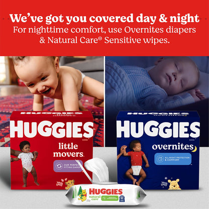 Huggies Overnites Size 3 Overnight Diapers (16-28 lbs), 132 Ct (2 Packs of 66), Packaging May Vary