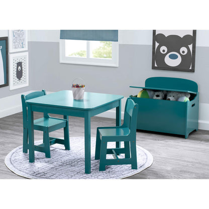 Delta Children MySize Kids Wood Table and Chair Set (2 Chairs Included) - Ideal for Arts & Crafts, Snack Time & More - Greenguard Gold Certified, Grey, 3 Piece Set