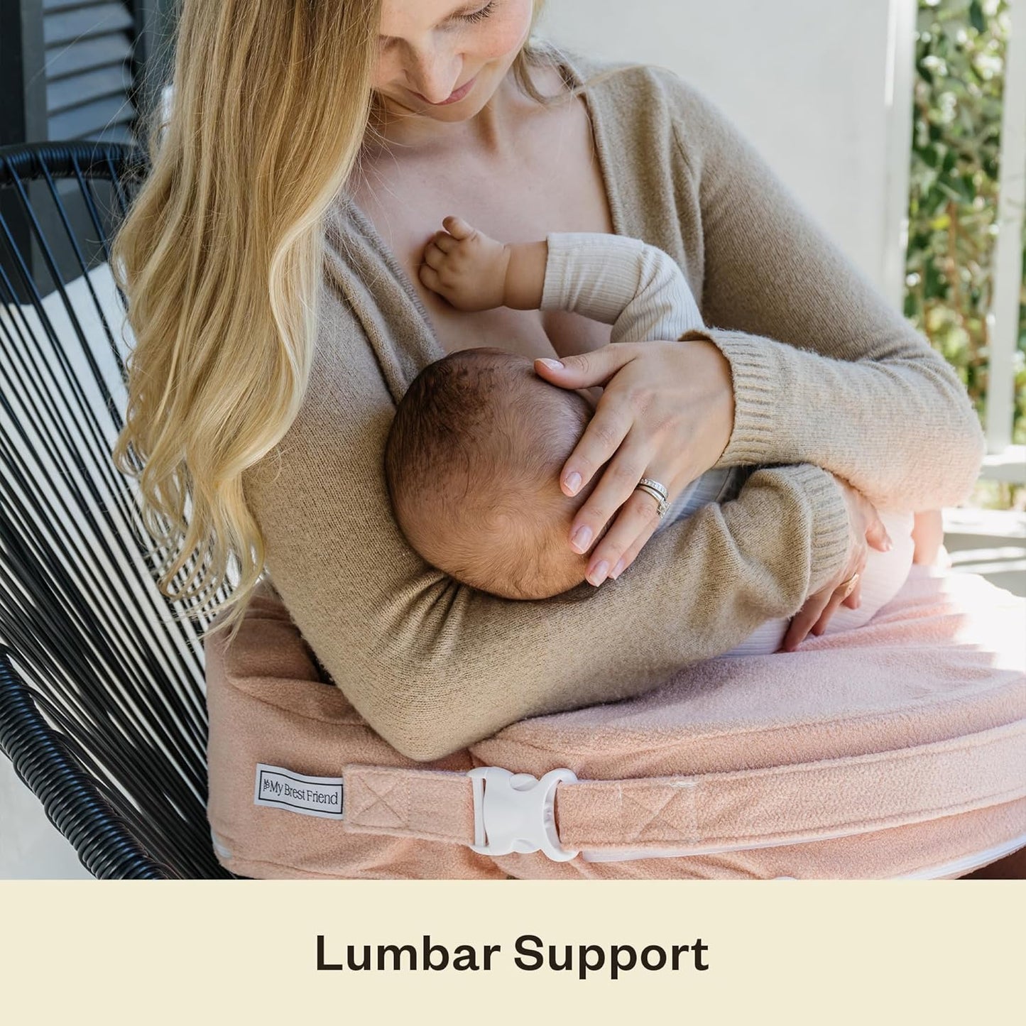 My Brest Friend Deluxe Nursing Pillow for Breastfeeding & Bottle Feeding, Enhanced Posture Support, Double Straps & Removable Extra Soft Slipcover, Evening Grey