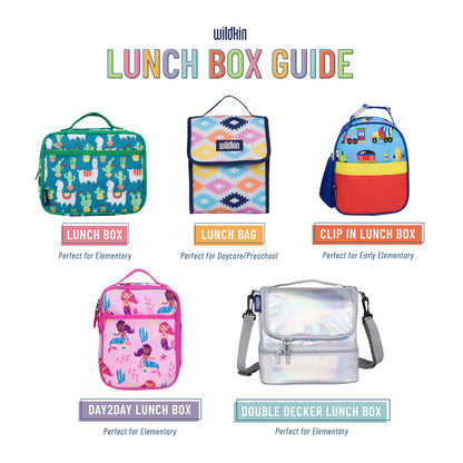 Wildkin Kids Insulated Lunch Box Bag for Boys & Girls, Reusable Kids Lunch Box is Perfect for Elementary, Ideal Size for Packing Hot or Cold Snacks for School & Travel Bento Bags (Groovy Mermaids)