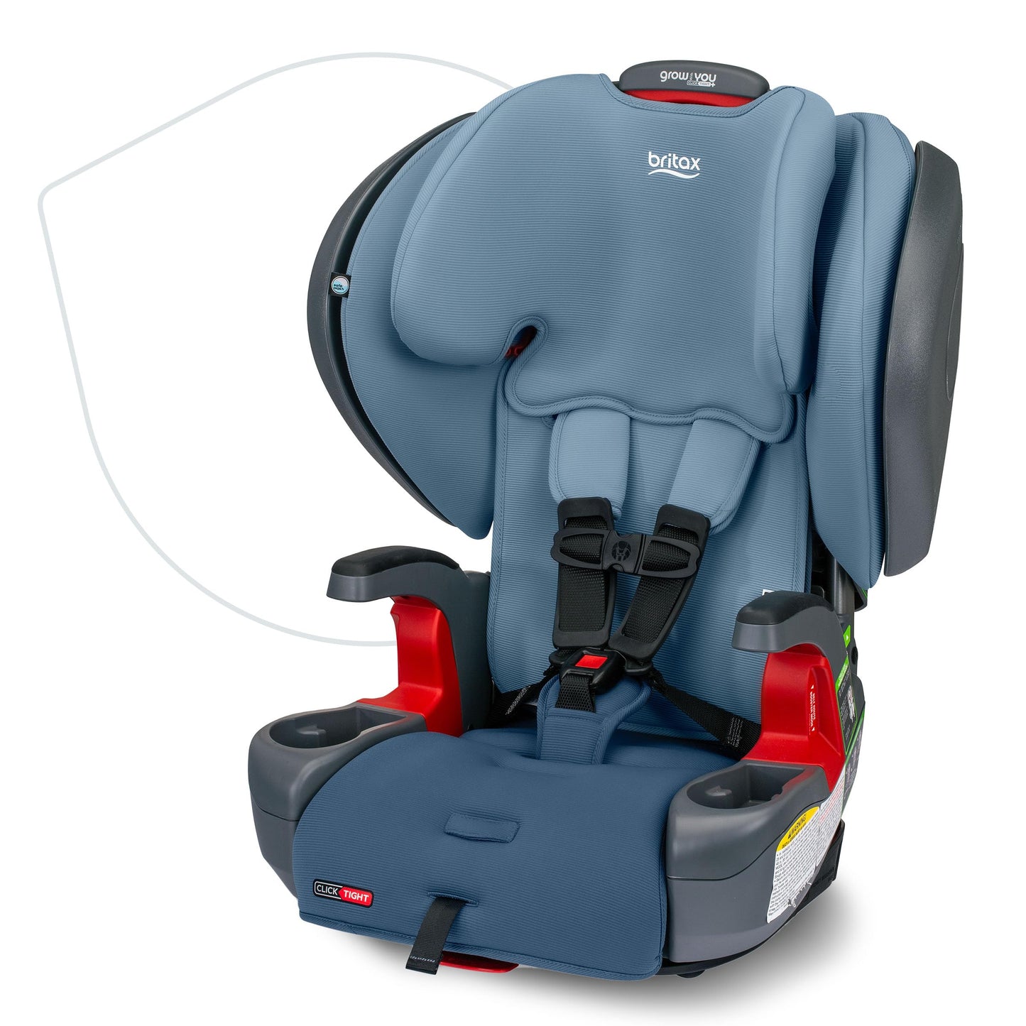 Britax Grow with You ClickTight Harness-2-Booster Car Seat, Cool N Dry - Cool Flow Moisture Wicking Fabric