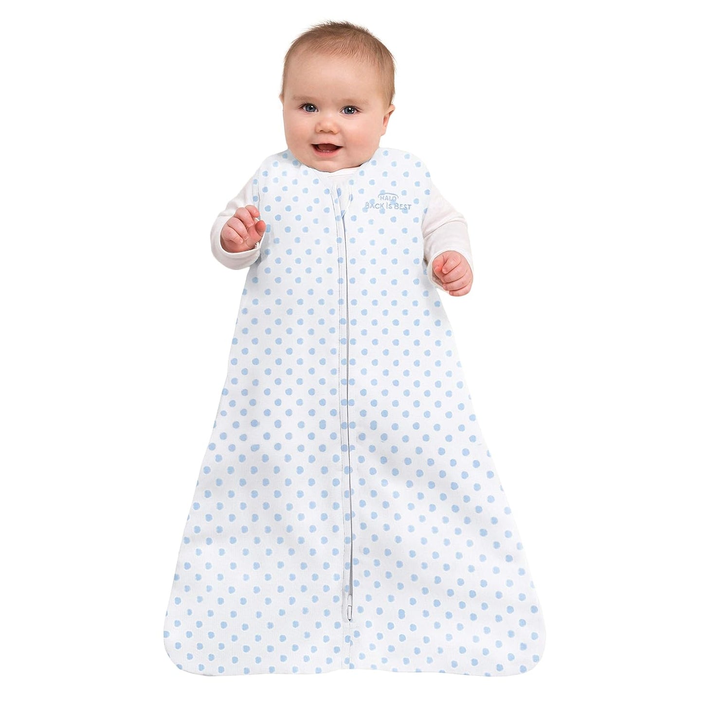 HALO 100% Cotton Sleepsack Swaddle, 3-Way Adjustable Wearable Blanket, TOG 1.5, Clouds, Newborn, 0-3 Months