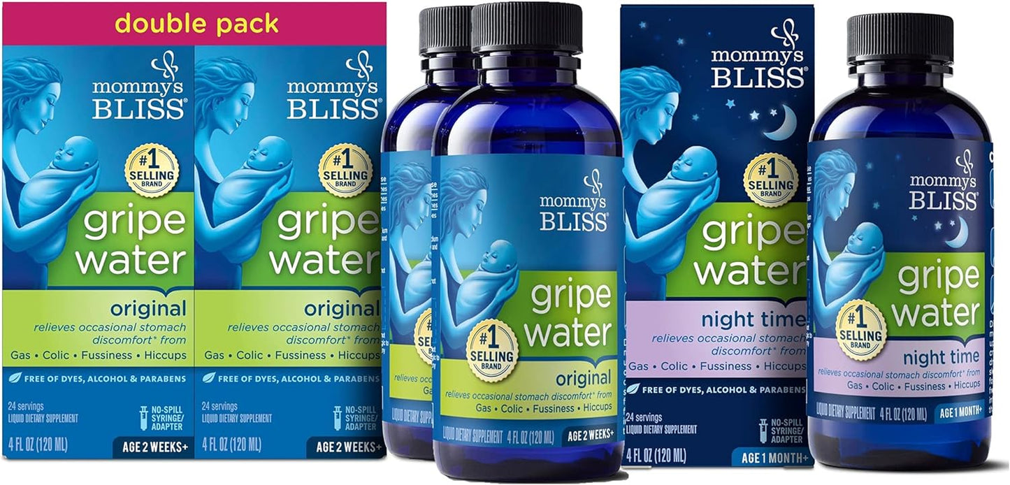 Mommy's Bliss Original Gripe Water, Infant Gas and Colic Relief, Gentle & Safe, 2 Weeks+, 4 Fl Oz (Pack of 2)