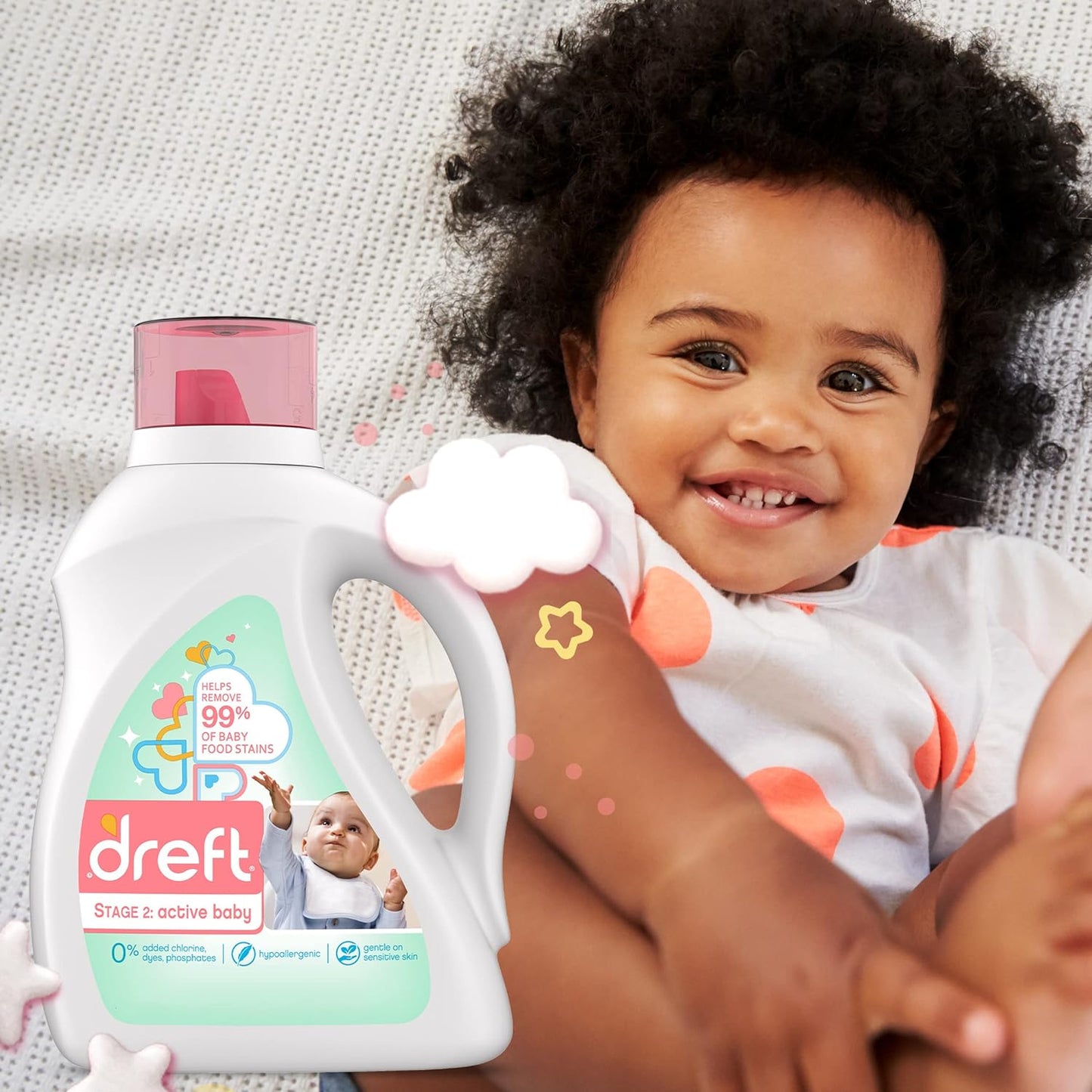 Dreft Stage 1: Newborn Baby Liquid Laundry Detergent 114 loads 165 fl oz