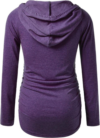 GINKANA Maternity Hoodie Long Sleeves Shirts Casual Maternity Top Pregnancy Sweatshirt Casual Clothes