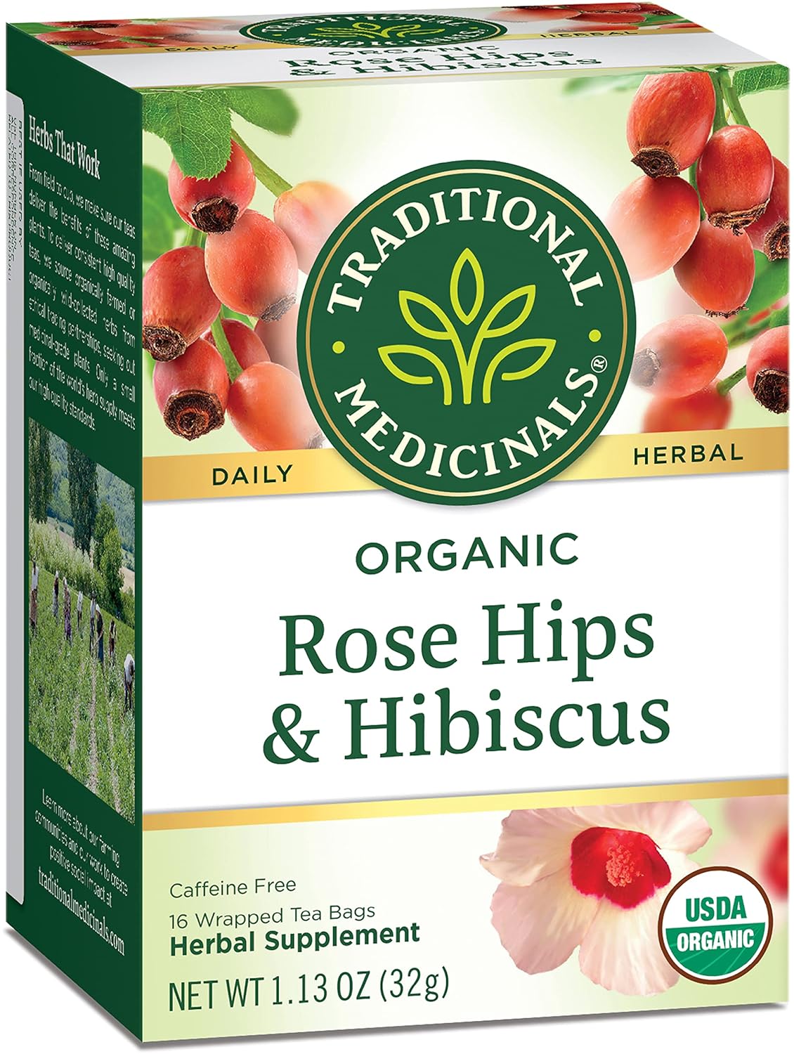 Traditional Medicinals Tea, Organic Raspberry Leaf, Eases Menstrual Cramps, Supports a Healthy Pregnancy, 96 Tea Bags (6 Pack)