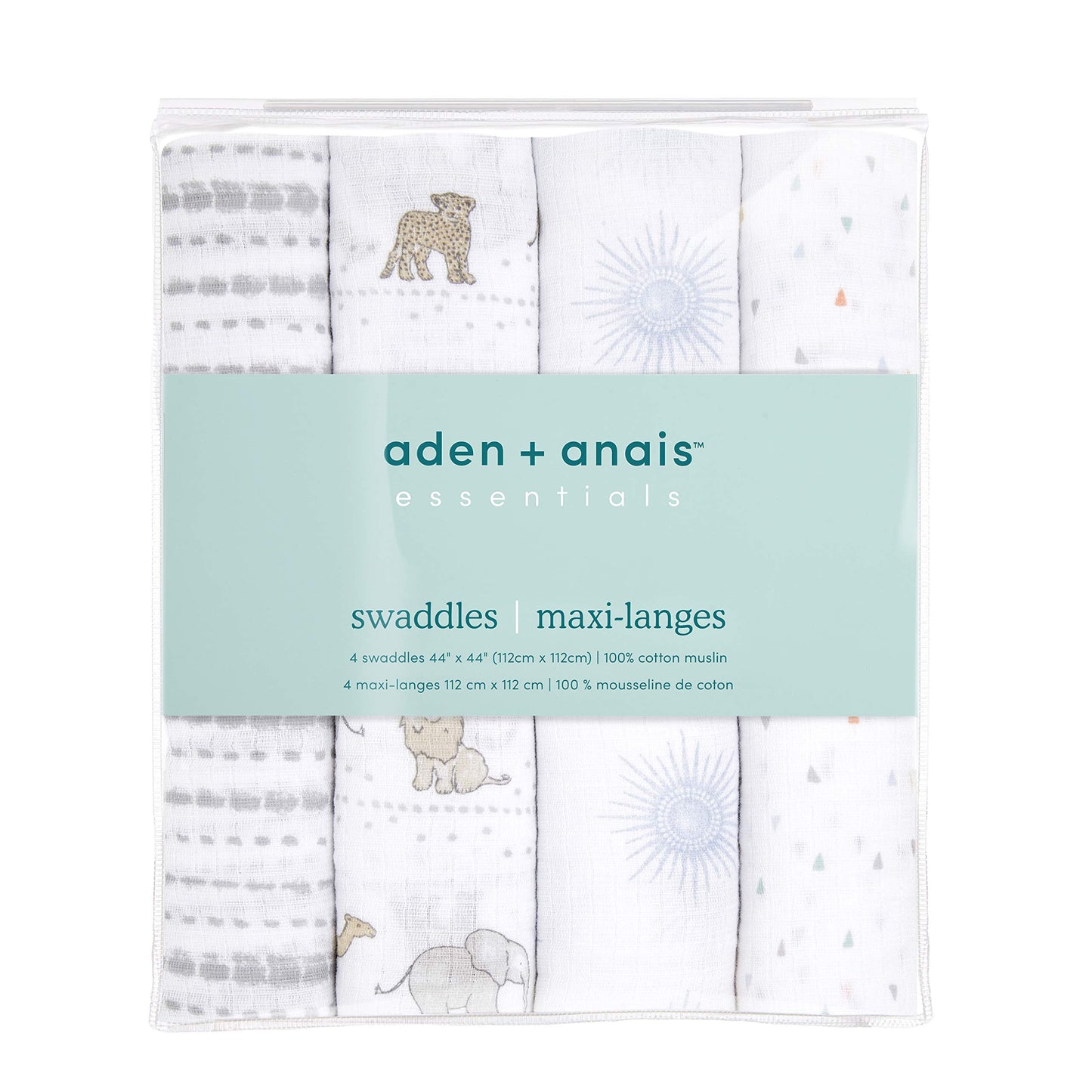 essentials cotton muslin swaddle 4-pack