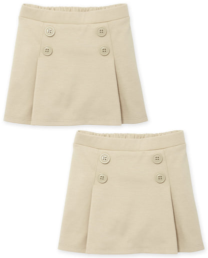 The Children's Place baby girls And Toddler Button Skort, Sandy 2 Pack, 2T US