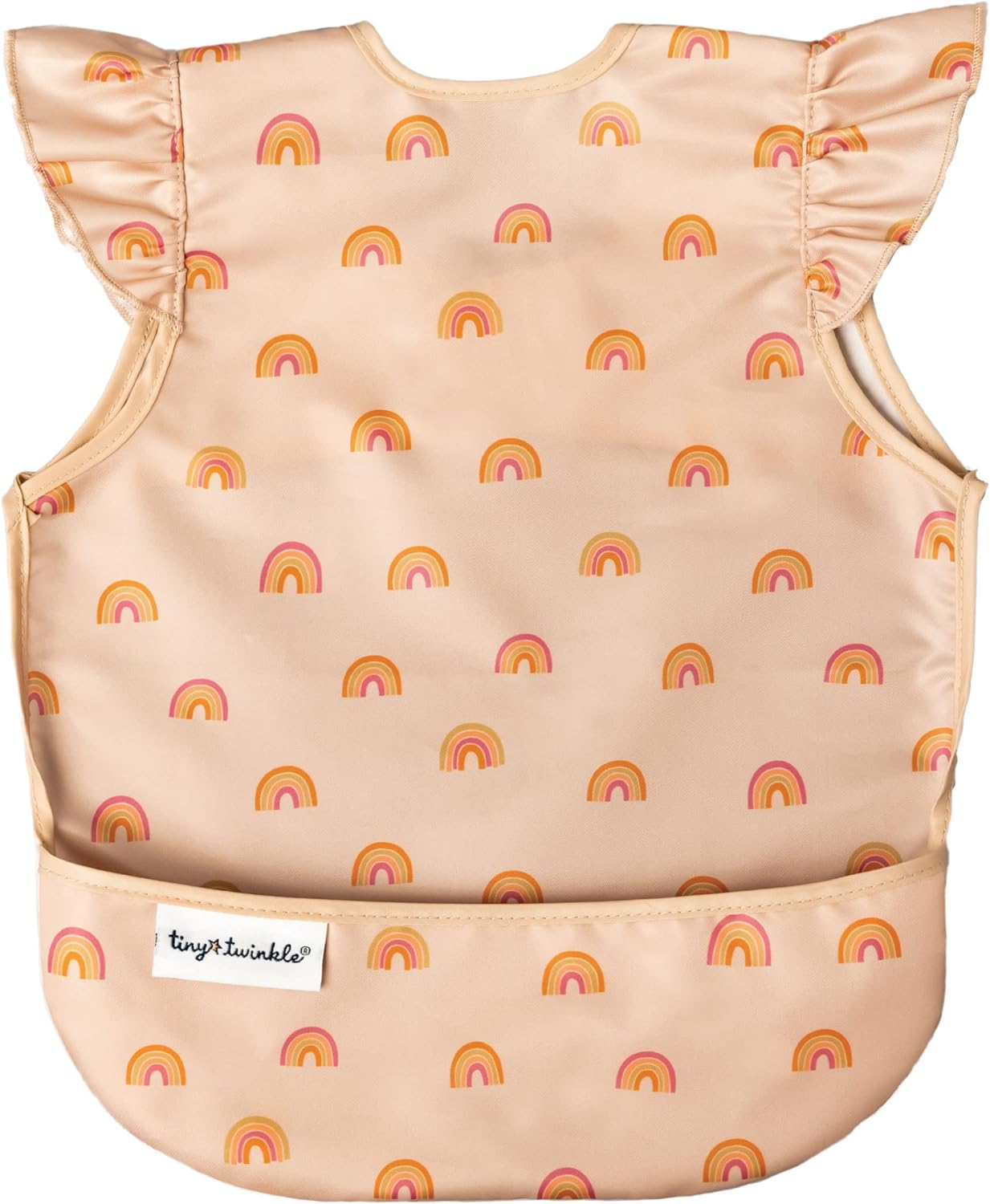 Tiny Twinkle Mess Proof Baby Bib - Waterproof Toddler and Baby Apron Bib - Machine Washable - PFAS and BPA Free