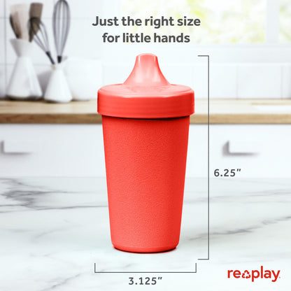 Re Play Made in USA 10 Oz. Sippy Cups for Toddlers (4-pack) Spill Proof Sippy Cup for 1+ Year Old - Dishwasher/Microwave Safe - Hard Spout Kids Cups with Lid 3.13" x 6.25" (Modern Mint)