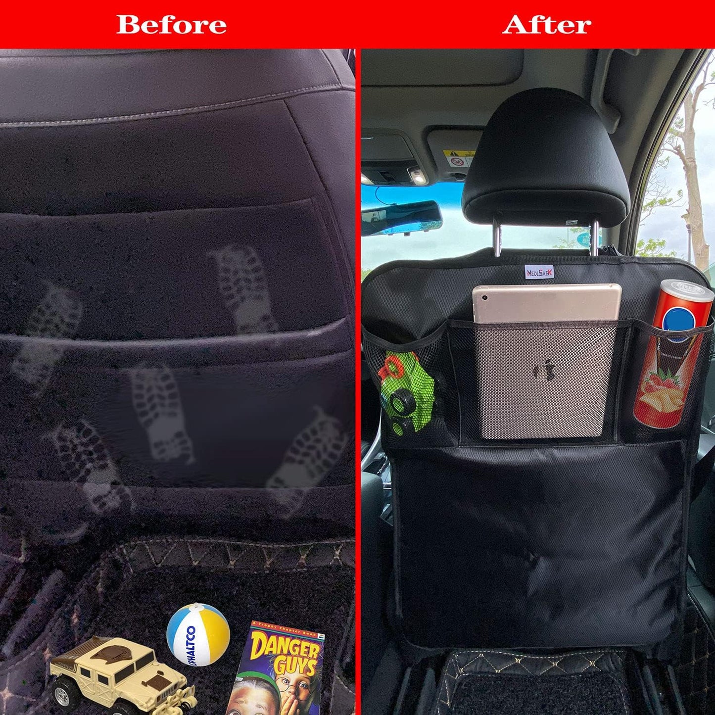 Kick Mats Back Seat Protector, Waterproof Oxford Seat Back Protector, Car Seat Back Protector for Kids, Back of Seat Protector for Kids Feet Car Seat (with Table Pocket)