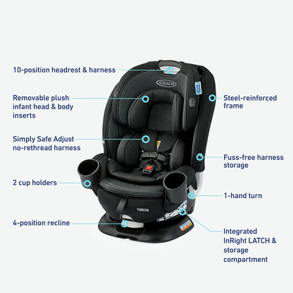 Graco® Turn2Me™ 3-in-1 Car Seat, Cambridge & TriRide 3 in 1 Car Seat | 3 Modes of Use from Rear Facing to Highback Booster Car Seat, Clybourne