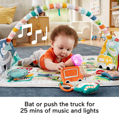 Fisher-Price Baby Large Activity City Gym to Jumbo Playmat with Music Lights Vehicles & Baby Toys for Infant to Toddler Play