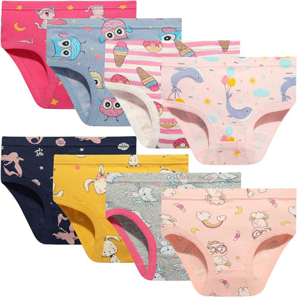 NEIYISHE Girls' Cotton Brief Breathable Toddler Panties Kids Assorted Underwears 6-8 pieces