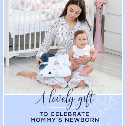 Luka&Lily Month Milestone Blanket- 60"x40" for Baby Boys - First Year Calendar Monthly Growth Chart, Moon - Shower Gifts