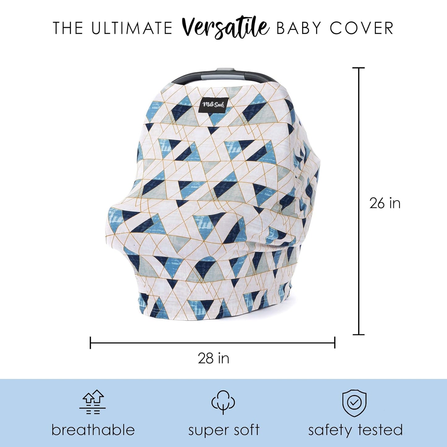 Milk Snob Original 5-in-1 Cover - Added Privacy for Breastfeeding, Baby Car Seat, Carrier, Stroller, High Chair, Shopping Cart, Lounger Canopy - Newborn Essentials, Nursing Top, Soho