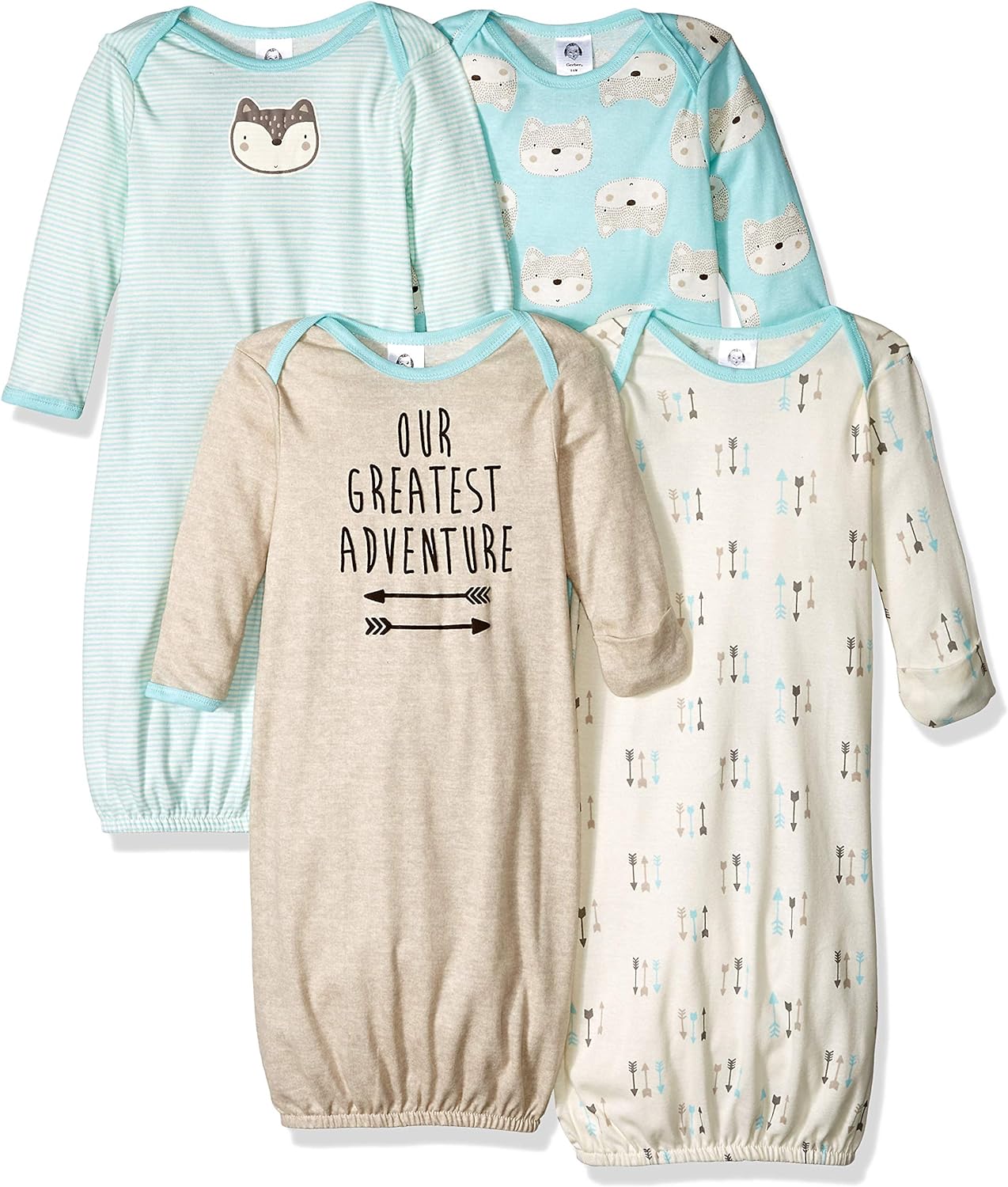 Gerber Baby Boy and Girls 4-Pack Sleeper Gown