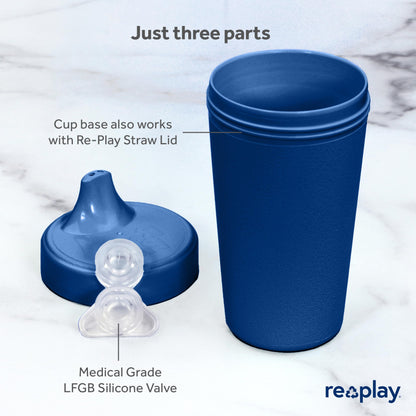 Re Play Made in USA 10 Oz. Sippy Cups for Toddlers (4-pack) Spill Proof Sippy Cup for 1+ Year Old - Dishwasher/Microwave Safe - Hard Spout Kids Cups with Lid 3.13" x 6.25" (Modern Mint)