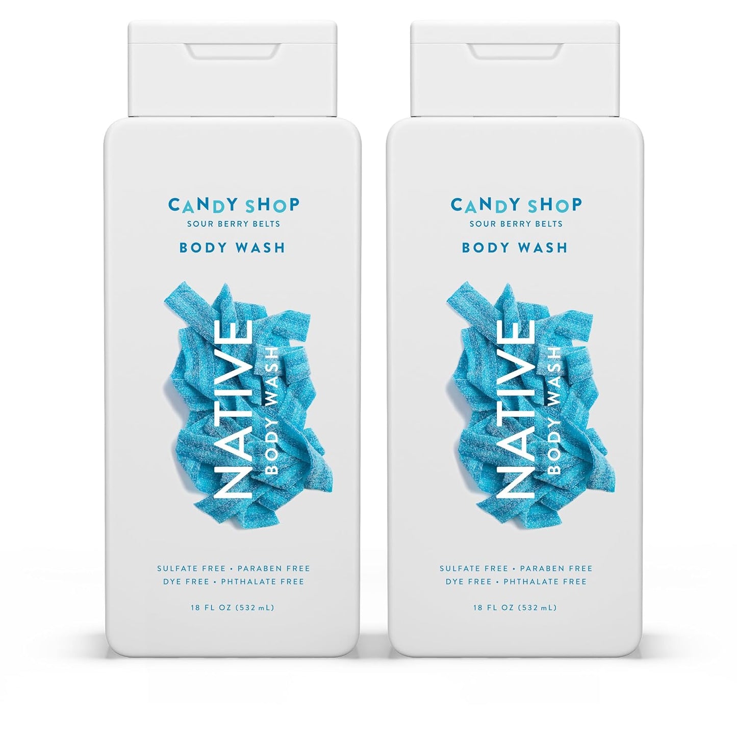 Native Natural Body Wash for Body, Women, Men | Sulfate Free, Paraben Free, Dye Free, with Naturally Derived Clean Ingredients Leaving Skin Soft and Hydrating, Cucumber & Mint 18 oz - 2 Pk