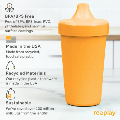 Re Play Made in USA 10 Oz. Sippy Cups for Toddlers (4-pack) Spill Proof Sippy Cup for 1+ Year Old - Dishwasher/Microwave Safe - Hard Spout Kids Cups with Lid 3.13" x 6.25" (Modern Mint)