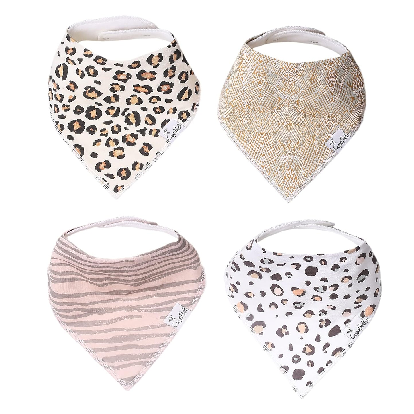 Copper Pearl Baby Bandana Drool Bibs for Drooling and Teething 4 Pack Gift Set “Chip Set