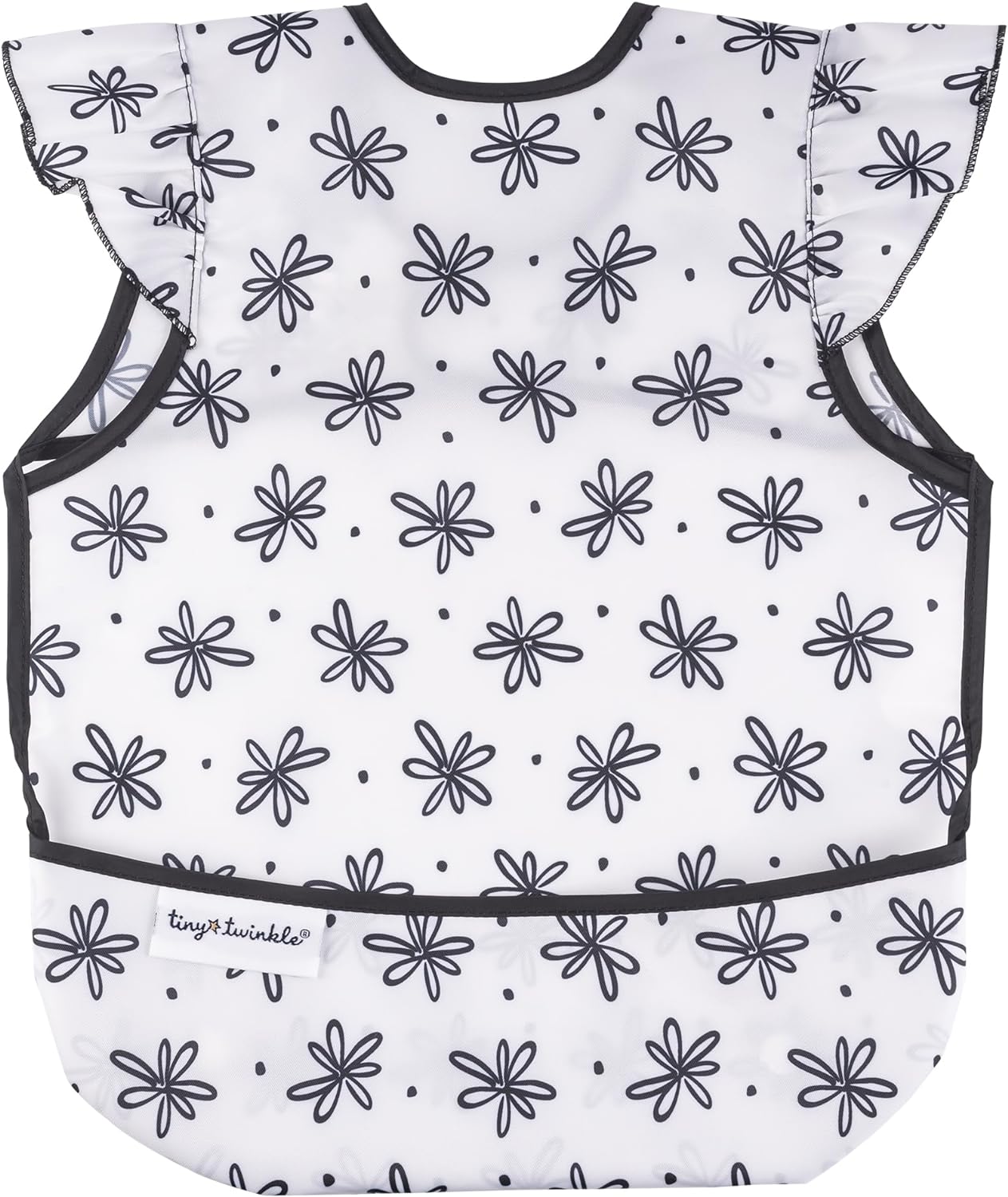 Tiny Twinkle Mess Proof Baby Bib - Waterproof Toddler and Baby Apron Bib - Machine Washable - PFAS and BPA Free