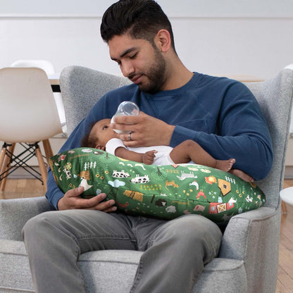 Boppy Original Blue Nursing Pillow - Ergonomic Hypoallergenic Support for Bottle & Breastfeeding