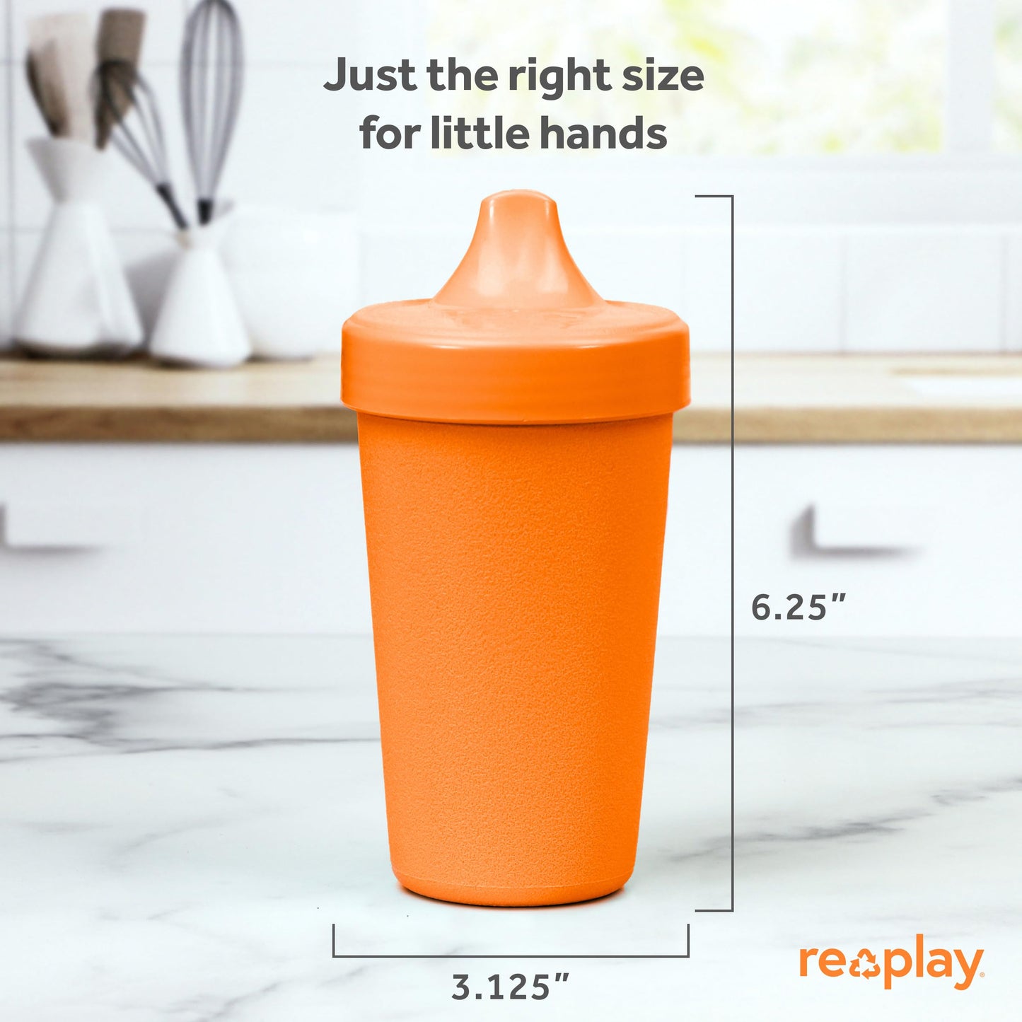 Re Play Made in USA 10 Oz. Sippy Cups for Toddlers (4-pack) Spill Proof Sippy Cup for 1+ Year Old - Dishwasher/Microwave Safe - Hard Spout Kids Cups with Lid 3.13" x 6.25" (Modern Mint)