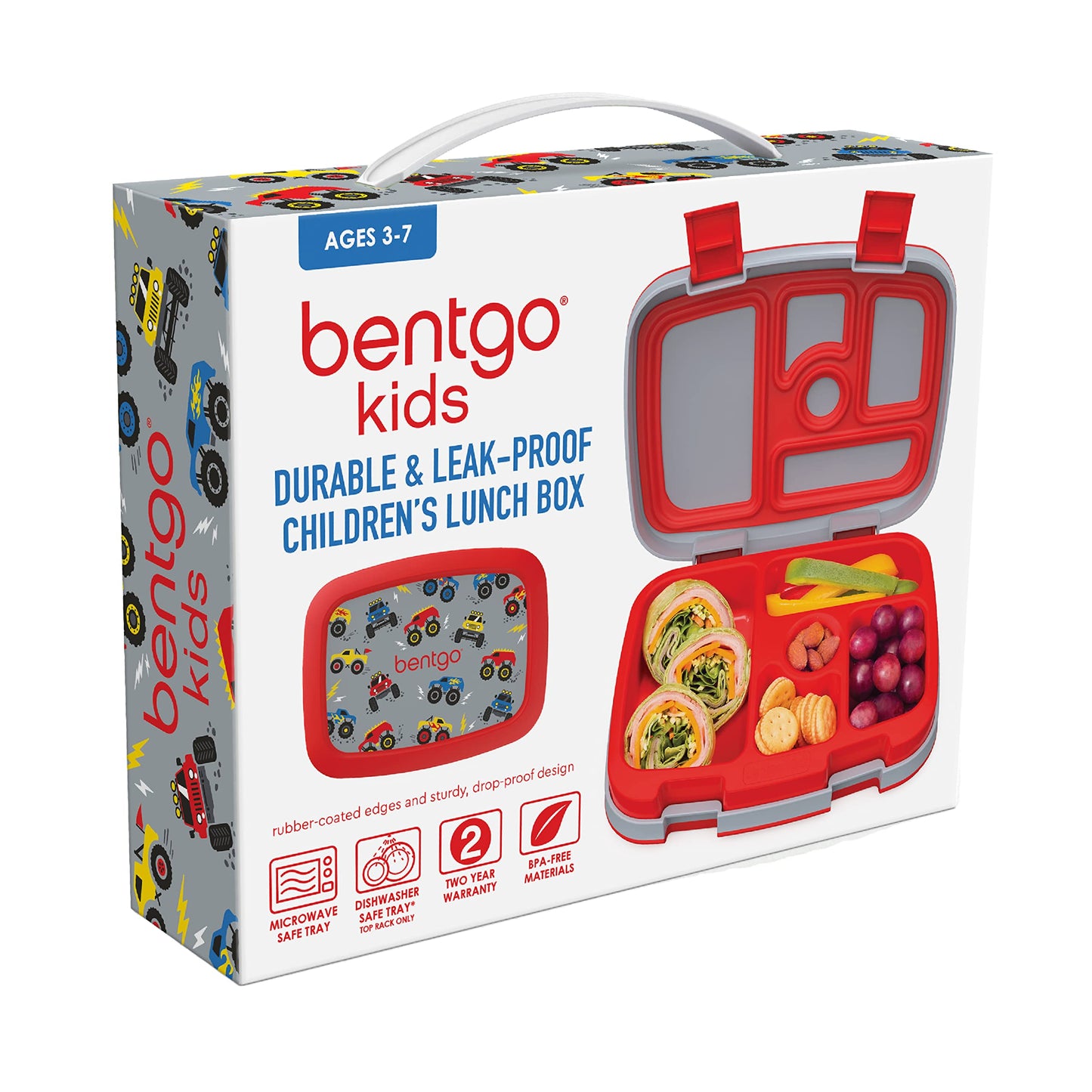 Bentgo® Kids Prints Leak-Proof, 5-Compartment Bento-Style Kids Lunch Box - Ideal Portion Sizes for Ages 3 to 7 - BPA-Free, Dishwasher Safe, Food-Safe Materials - 2023 Collection (Friendly Skies)…