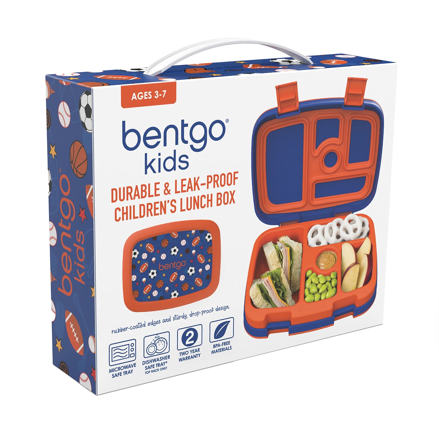 Bentgo® Kids Prints Leak-Proof, 5-Compartment Bento-Style Kids Lunch Box - Ideal Portion Sizes for Ages 3 to 7 - BPA-Free, Dishwasher Safe, Food-Safe Materials - 2023 Collection (Friendly Skies)…