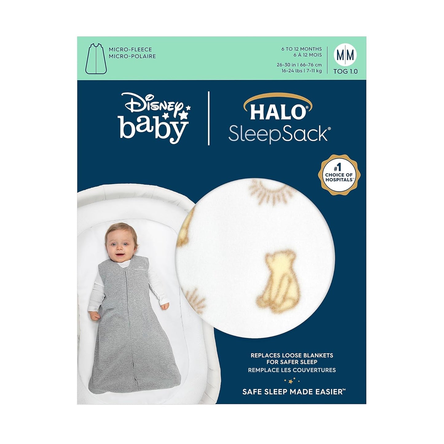 HALO Sleepsack Plush Dot Velboa Wearable Blanket, TOG 1.5, Cream, Medium