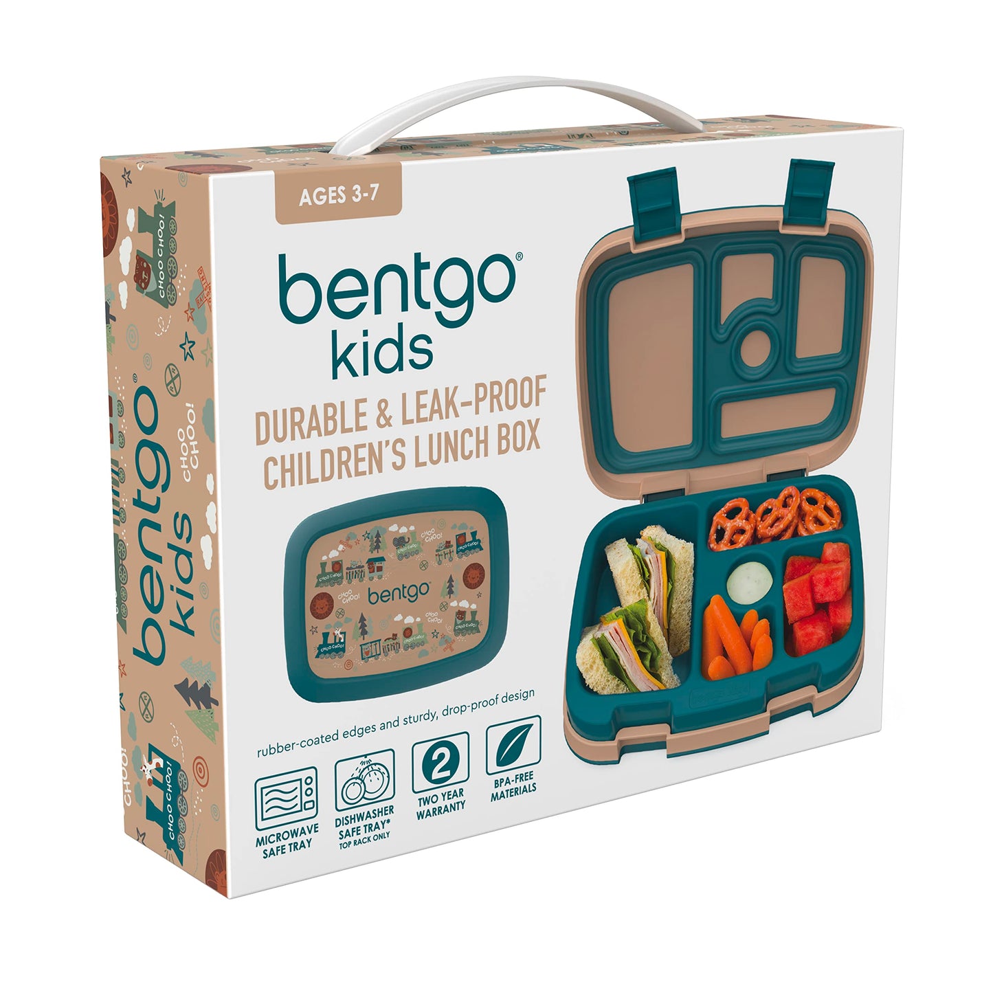 Bentgo® Kids Prints Leak-Proof, 5-Compartment Bento-Style Kids Lunch Box - Ideal Portion Sizes for Ages 3 to 7 - BPA-Free, Dishwasher Safe, Food-Safe Materials - 2023 Collection (Friendly Skies)…